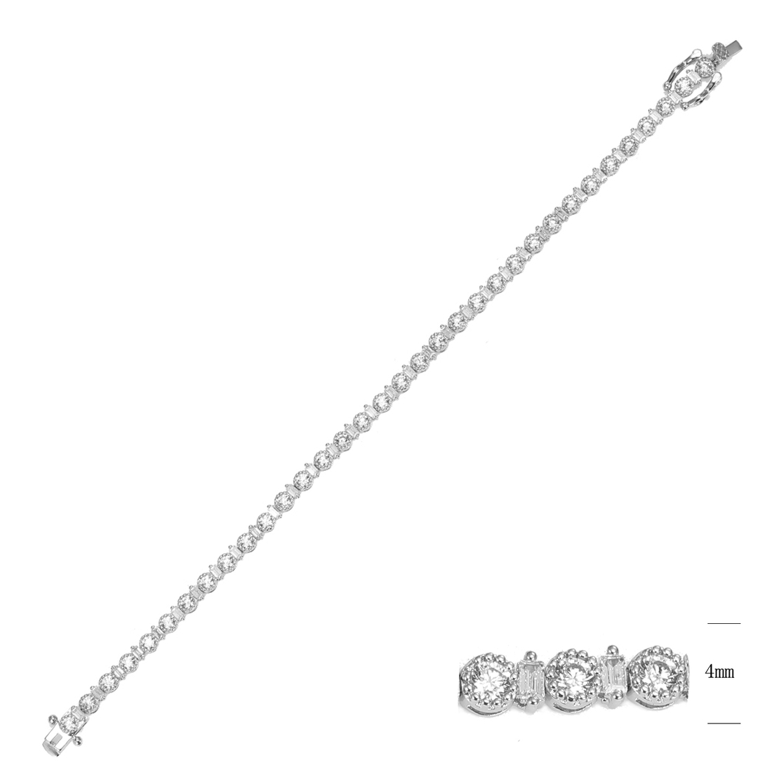Сребърна гривна с платинирано сребро 2700000040553 | Колекция Silver Premium