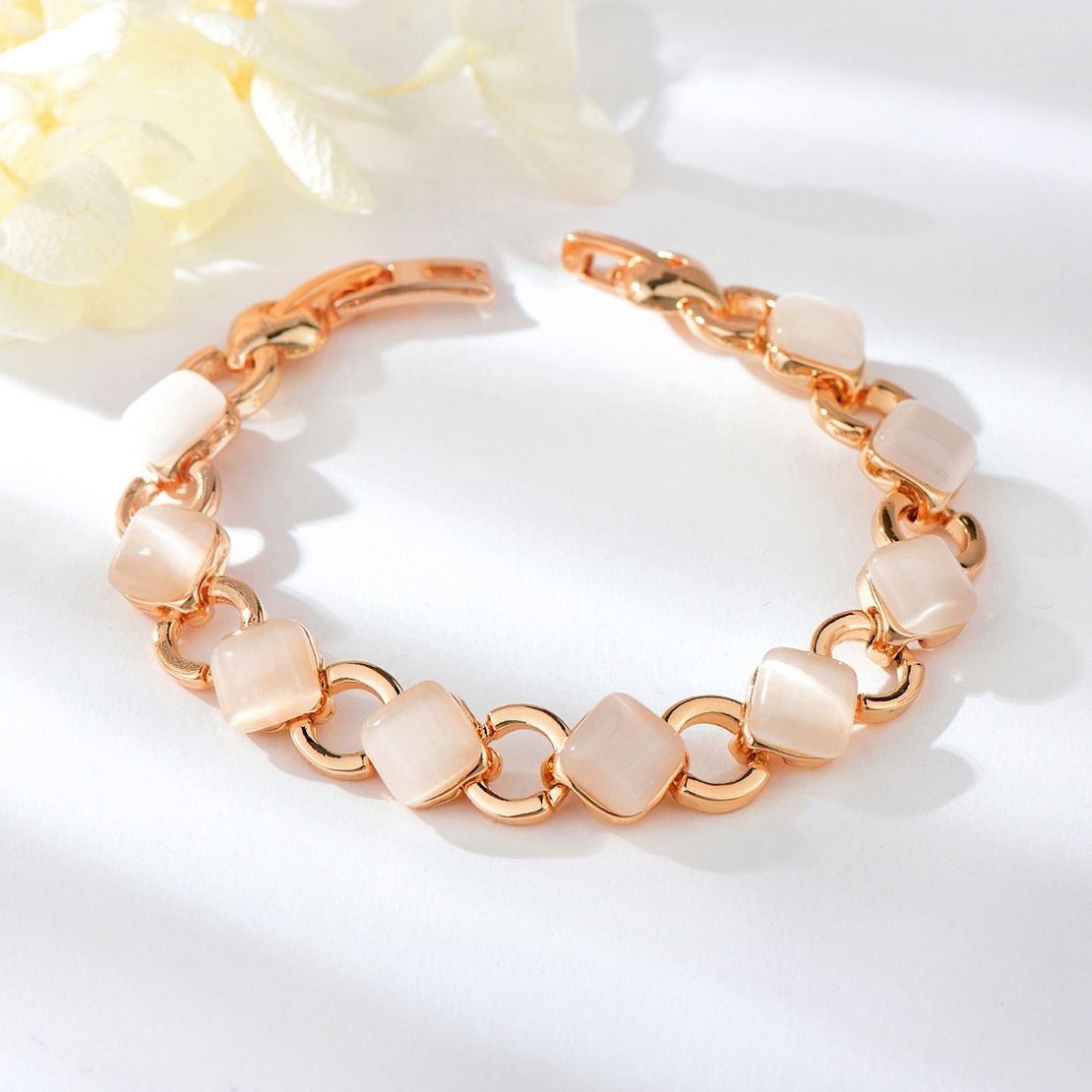Гривна розово позлатяване с котешко око 2200000016003 | Колекция Rose Gold