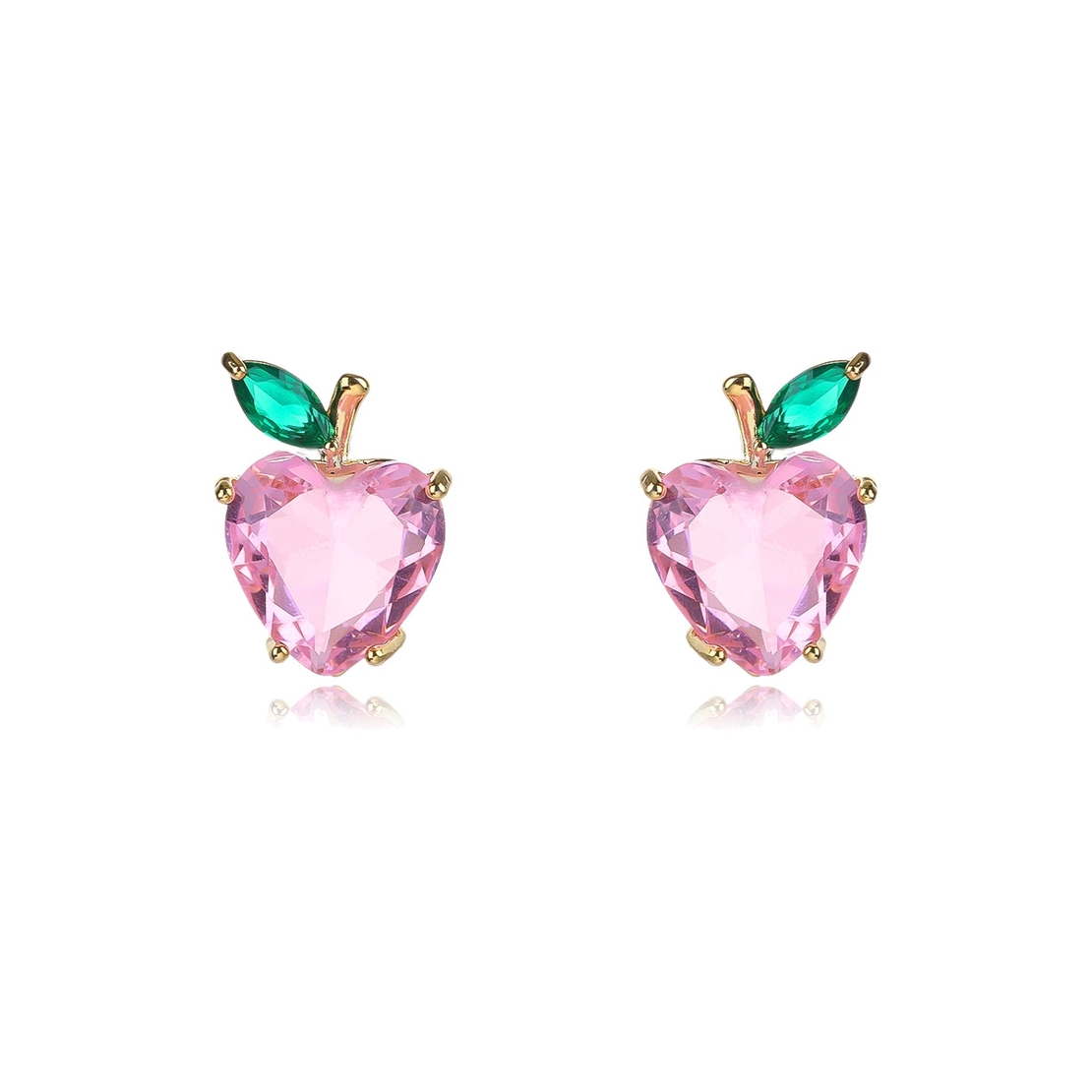 PINK APPLE ROSE GOLD PLATED EARRINGS