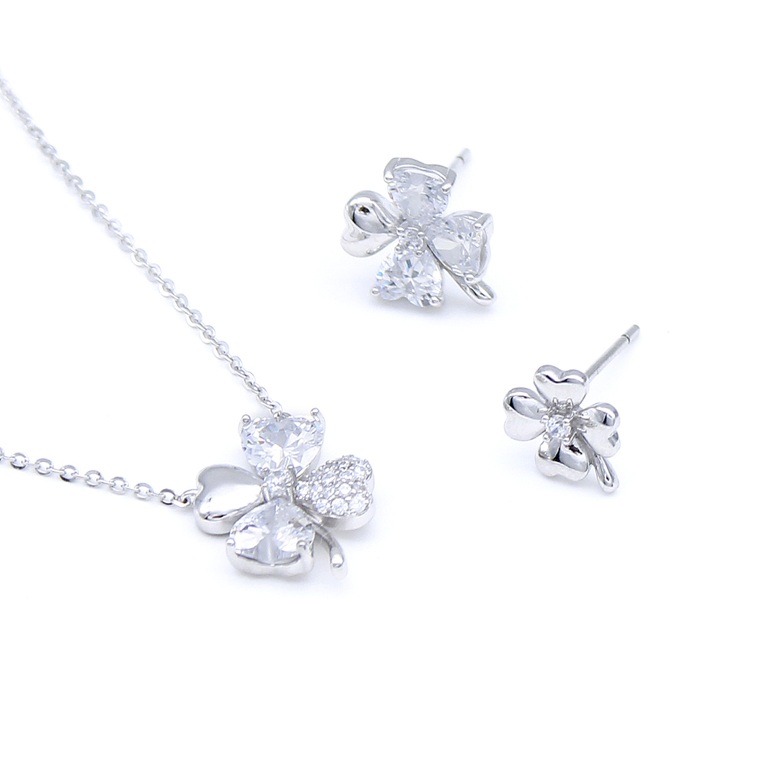 Нежен сребърен комплект детелина 2700000069479 | колекция Delicate Silver
