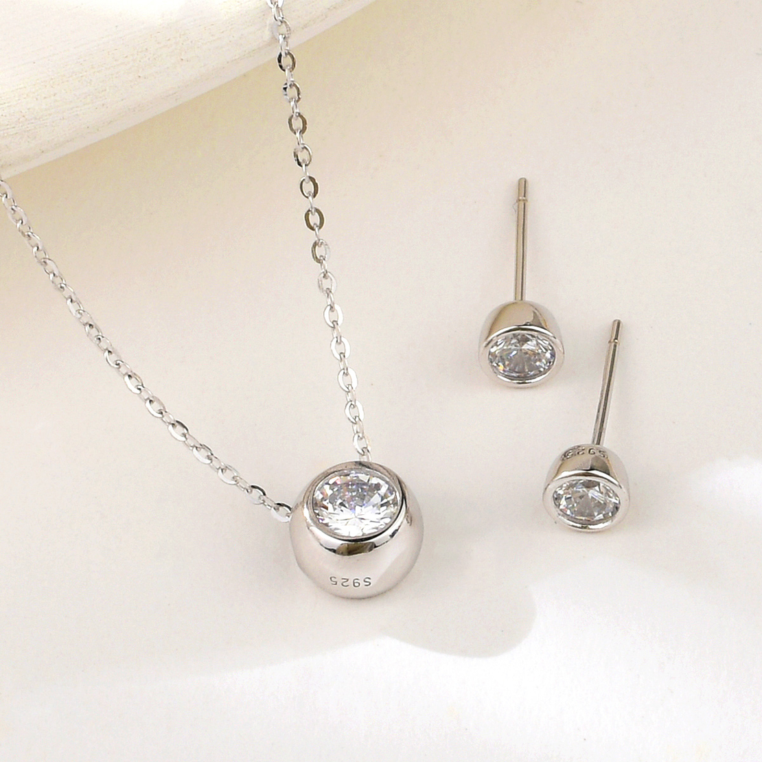 Сребърен комплект с родий 2700000047361 | колекция Delicate Silver