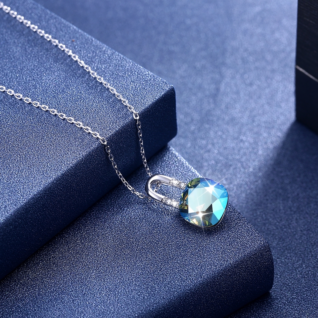 Сребърно колие син Катинар Swarovski Crystals | колекция Delicate Silver