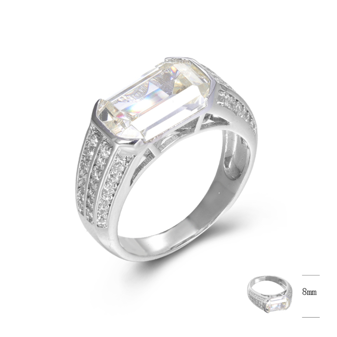 Сребърен пръстен с платина SJ45002R | Колекция Silver Premium