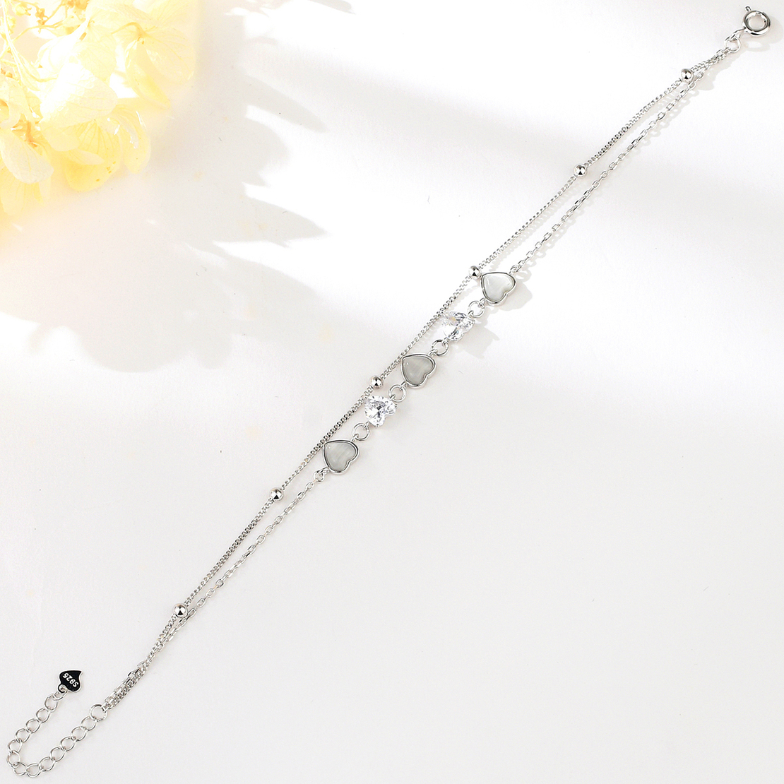Сребърна гривна Сърце с родий 2700000049426 | колекция Delicate Silver