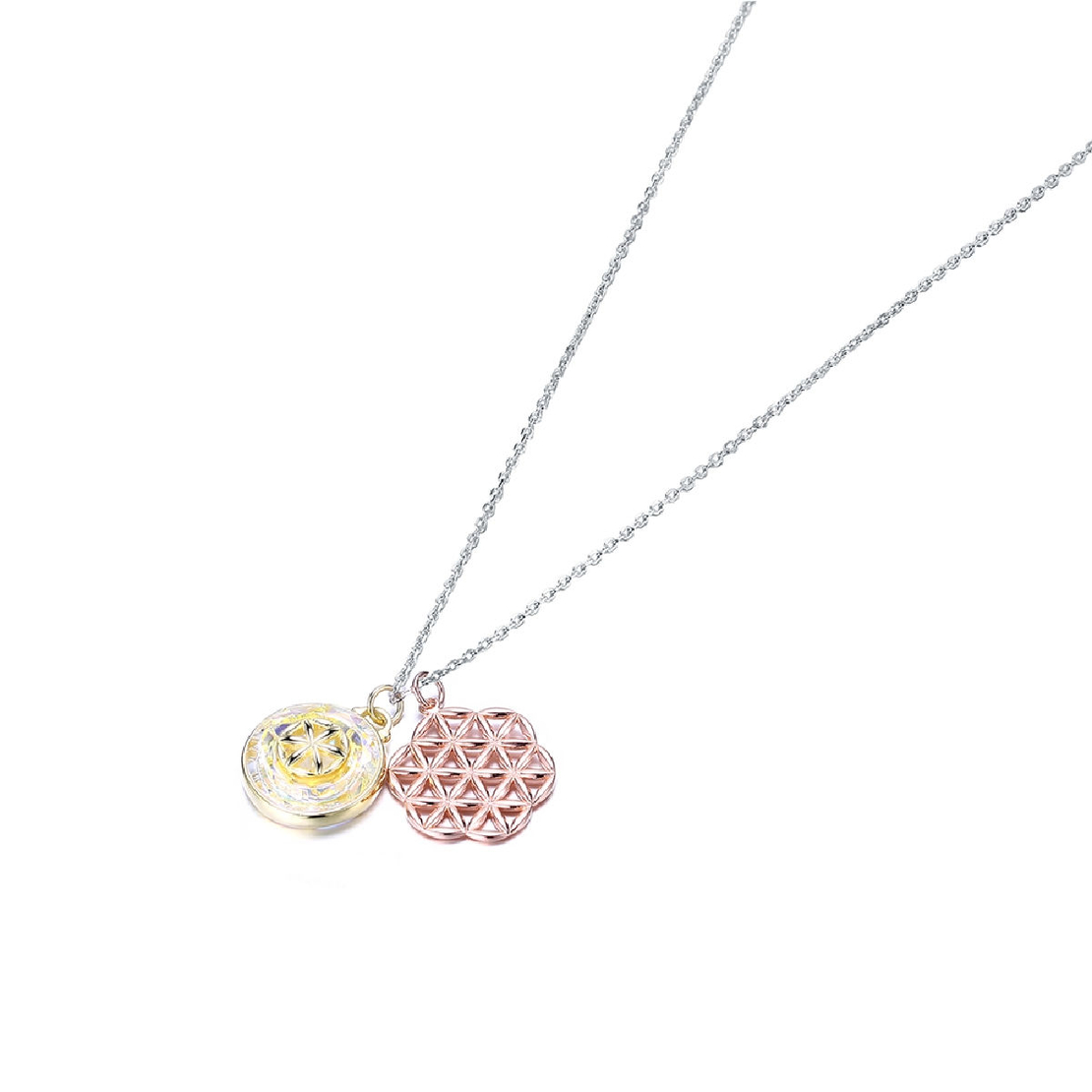Сребърно колие с медальон розово позлатяване | колекция Delicate Silver