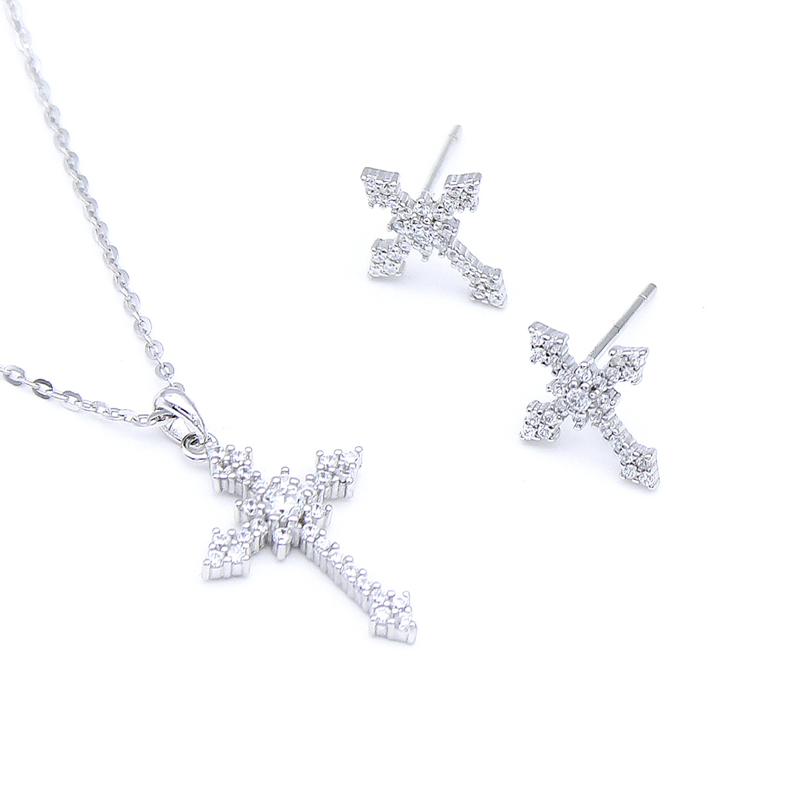 Нежен сребърен комплект кръст | колекция Delicate Silver