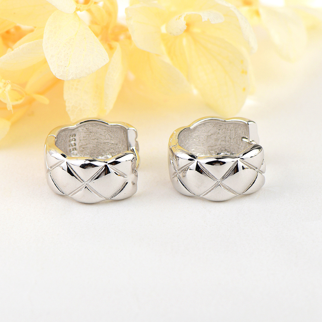 Сребърни обеци Халки с родий 2700000052891 | колекция Delicate Silver