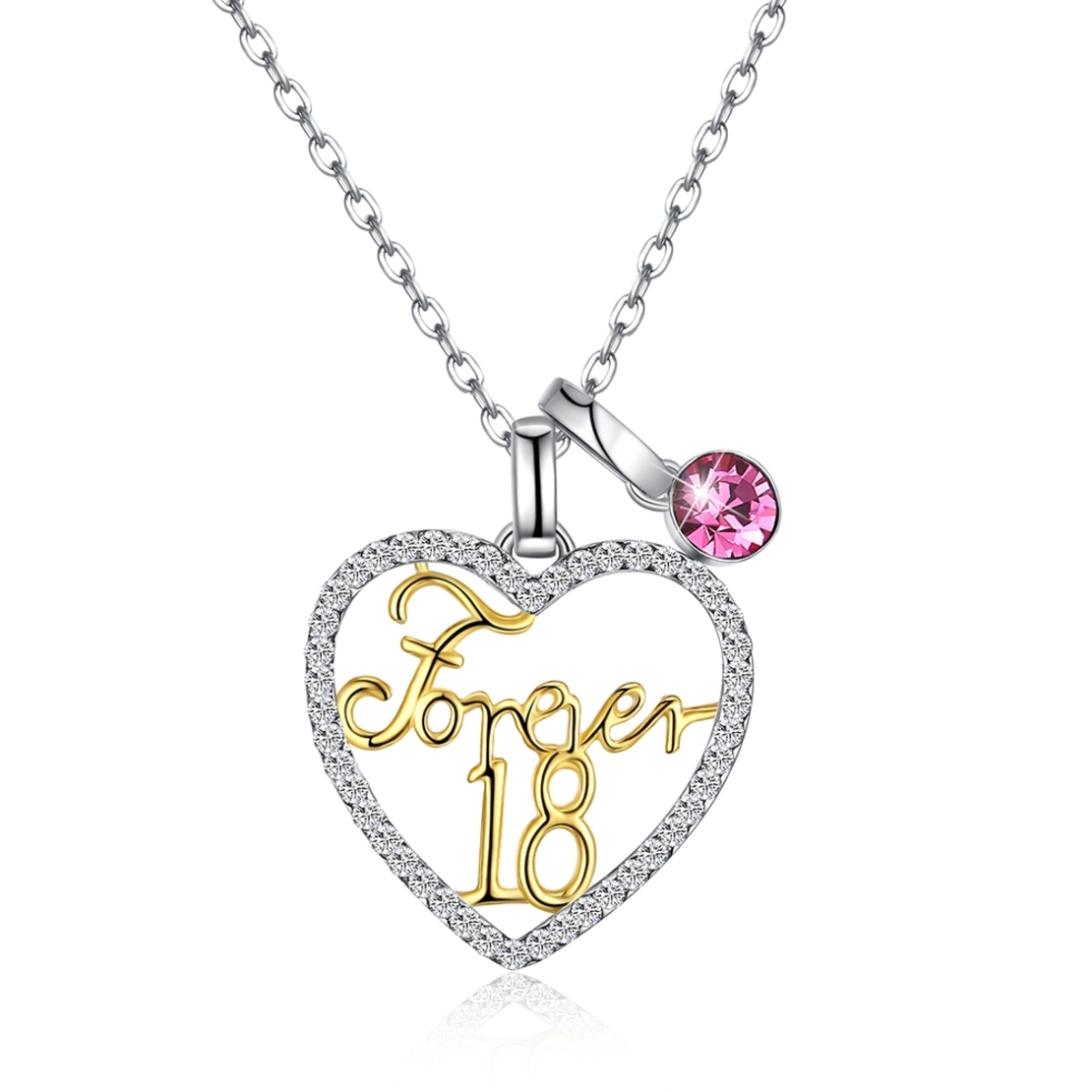 Сребърно колие Сърце Swarovski Crystals | колекция Delicate Silver