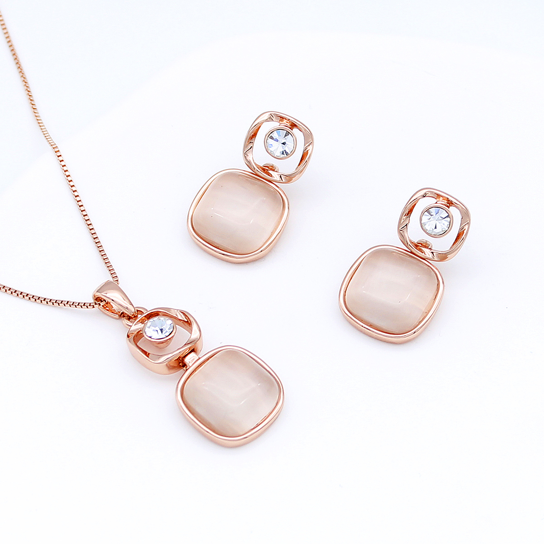 Комплект розово позлатяване котешко око 2610000004939 | Колекция Rose Gold