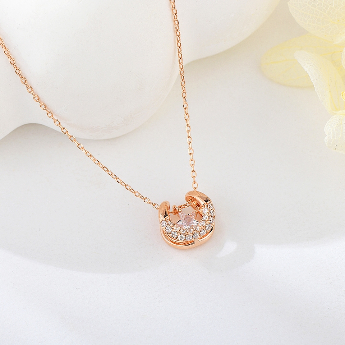 Колие розово позлатяване звезда 2310000001876 | Колекция Rose Gold