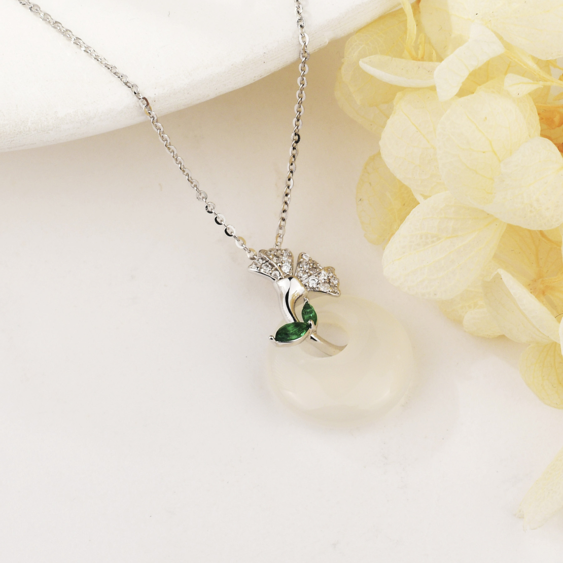 Нежно сребърно колие листо | колекция Delicate Silver