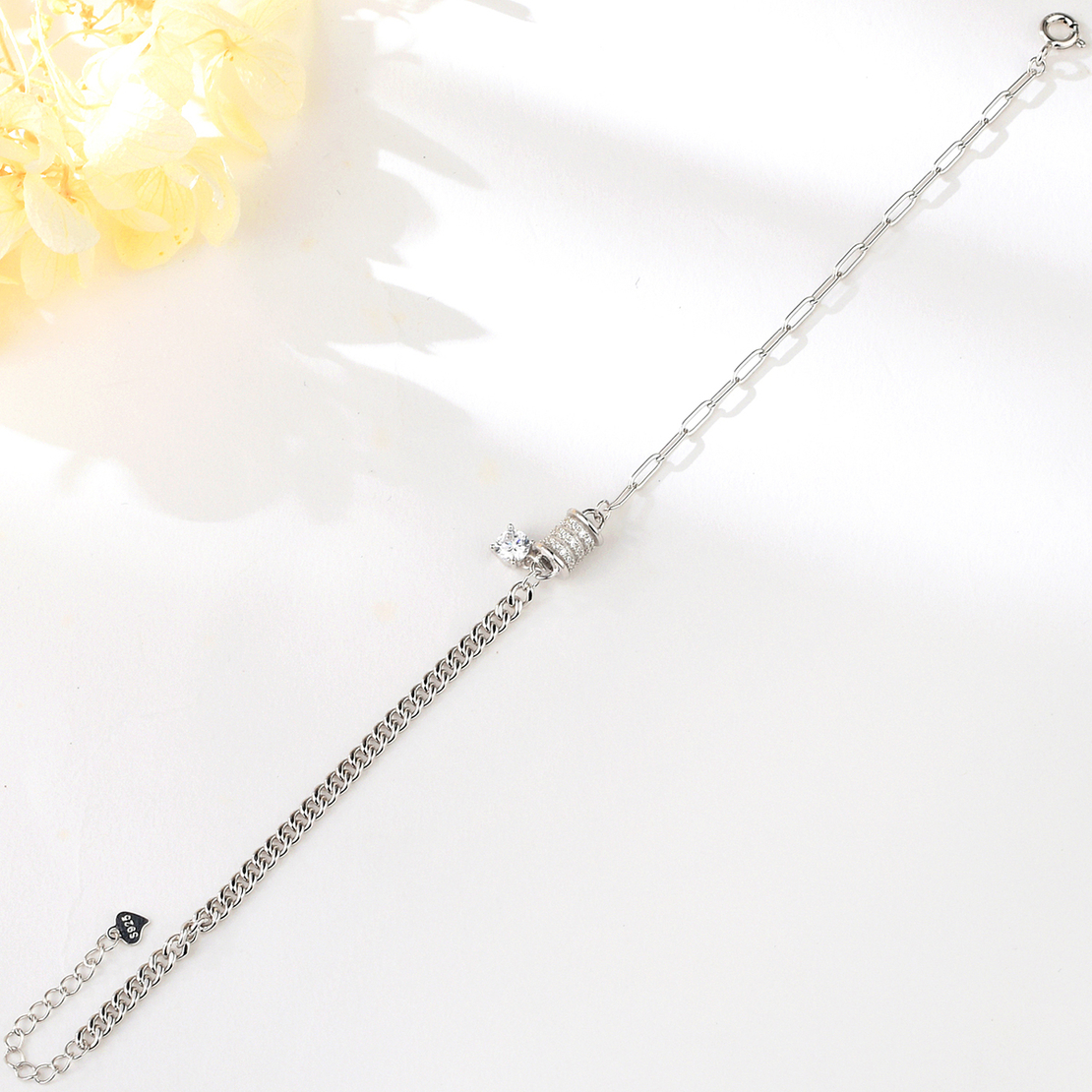 Сребърна гривна с родий 2700000049006 | колекция Delicate Silver