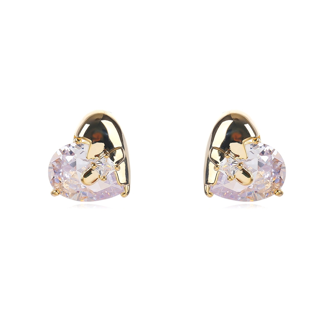 HEARTS ROSE GOLD PLATED EARRINGS