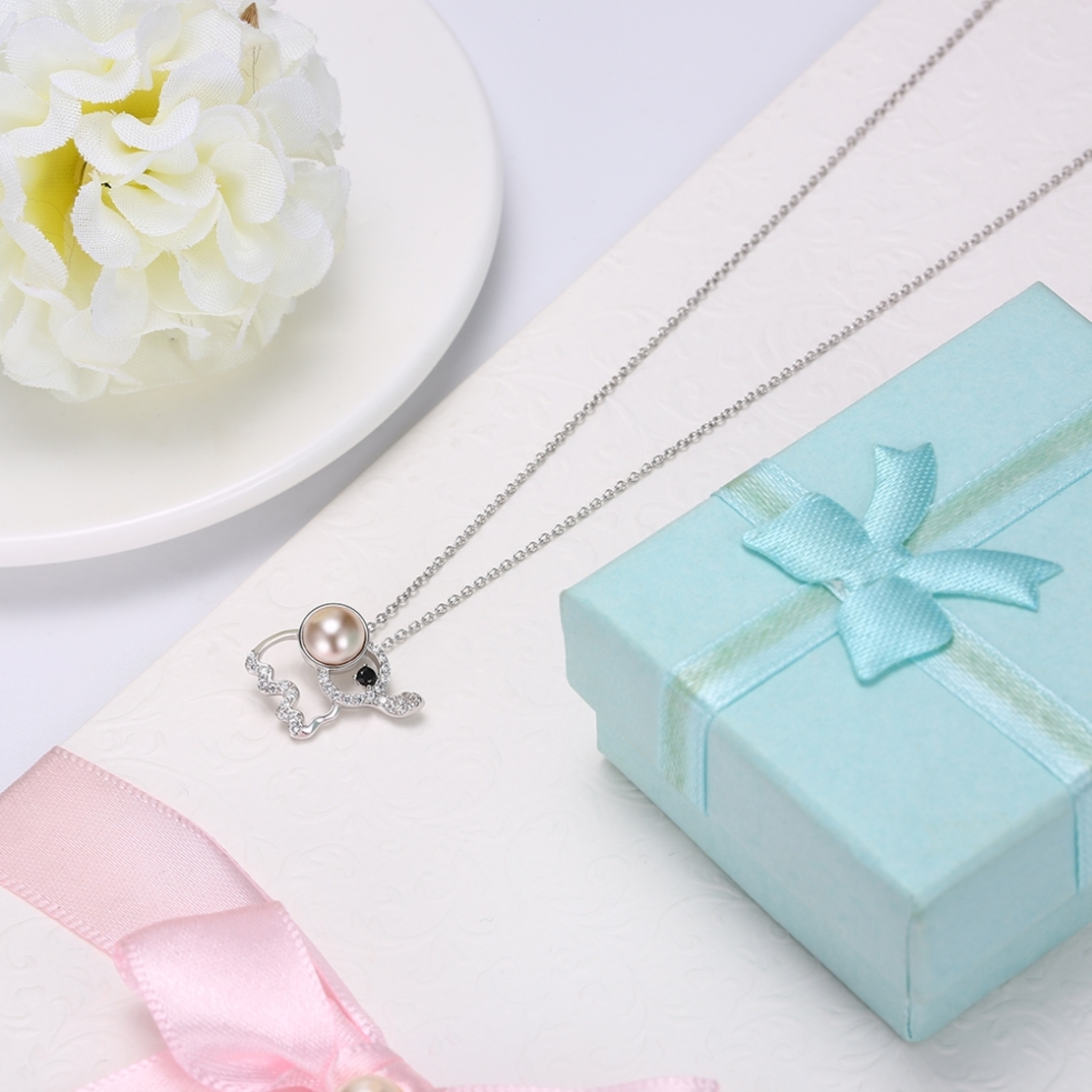 Сребърно колие Слонче Swarovski Crystals | колекция Delicate Silver