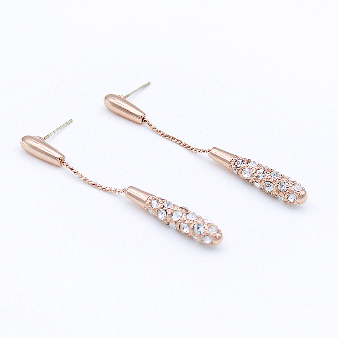 Обеци розово позлатяване кристали Swarovski 1000000000405 | Колекция Rose Gold