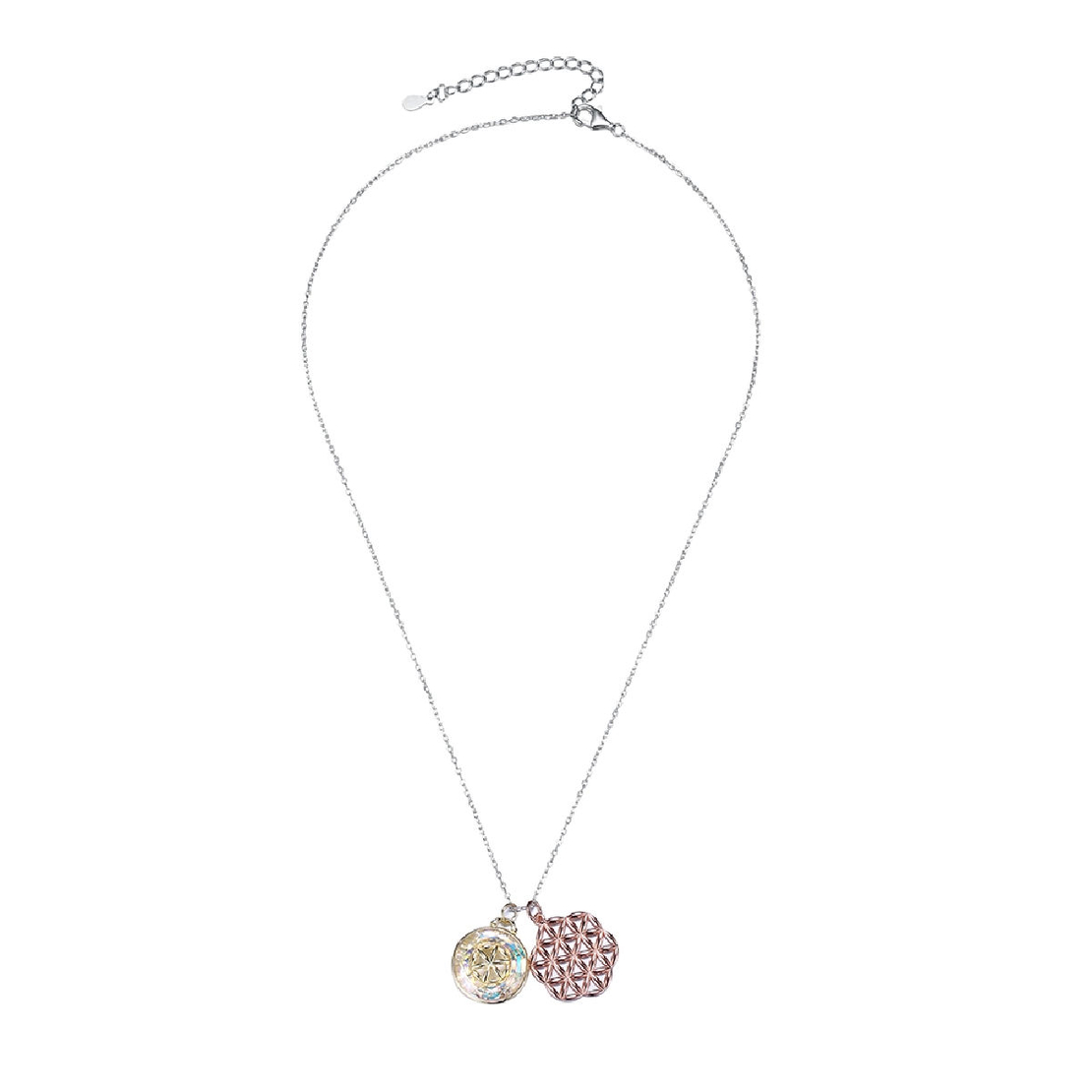 Сребърно колие с медальон розово позлатяване | колекция Delicate Silver