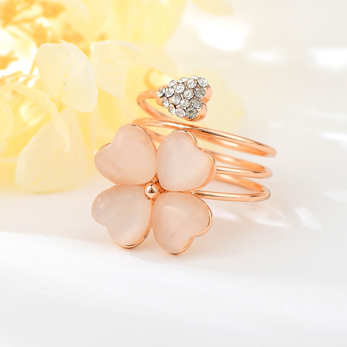 Пръстен розово позлатяване цвете K300438R | Колекция Rose Gold