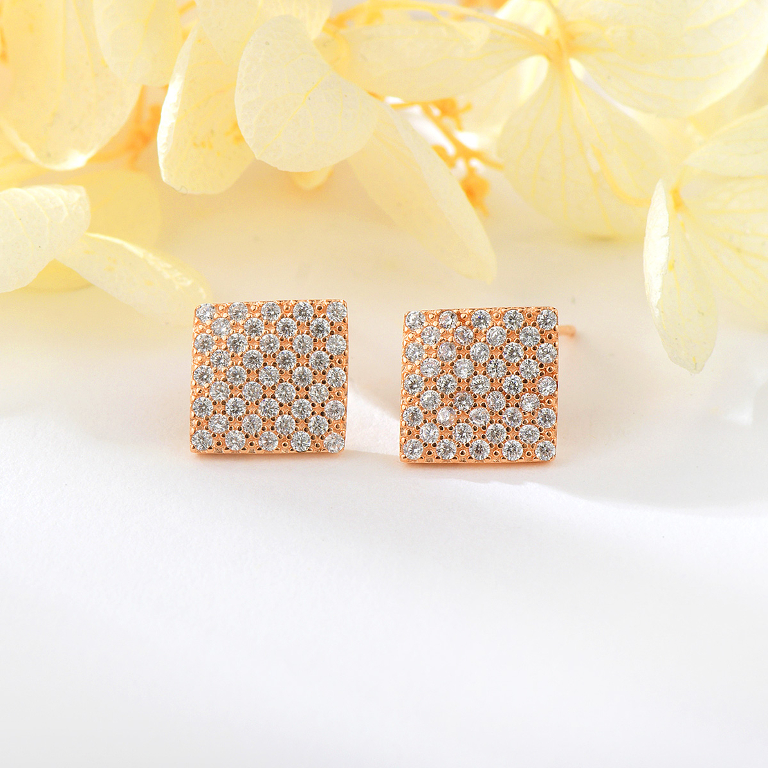 Сребърни обеци с розово позлатяване 2700000046616 | колекция Delicate Silver