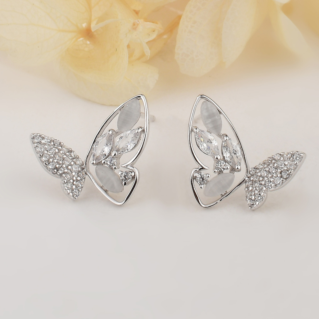 Ежедневни сребърни обеци пеперуди | колекция Delicate Silver