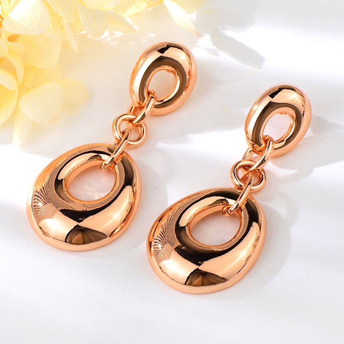 Обеци розово позлатяване дълги висящи 2000004022006 | Колекция Rose Gold
