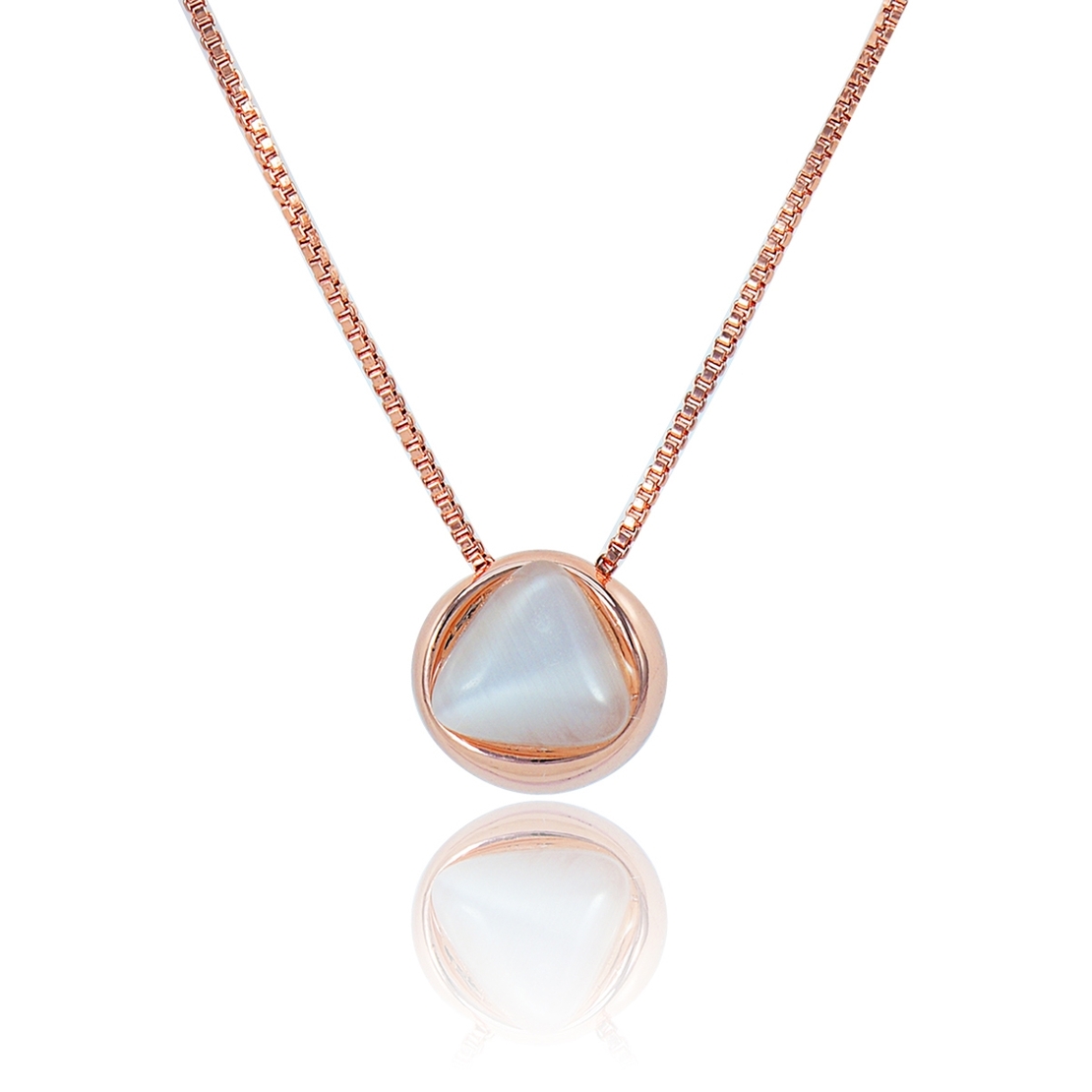 Колие розово позлатяване котешко око 2300000014174 | Колекция Rose Gold