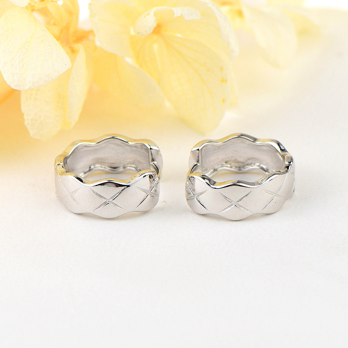 Сребърни обеци Мини халки с родий 2700000052259 | колекция Delicate Silver
