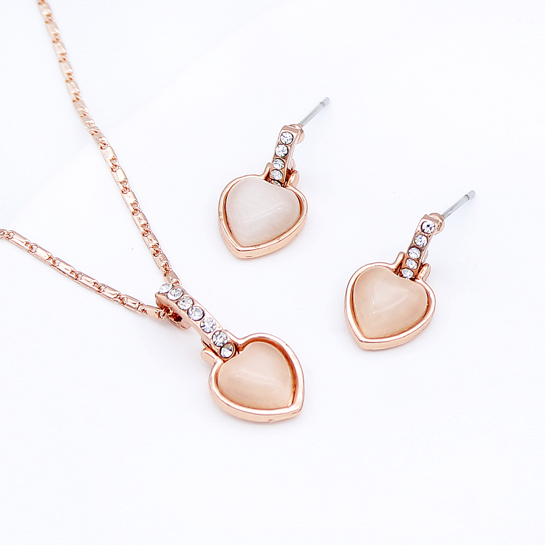 Комплект розово позлатяване котешко око 2610000004595 | Колекция Rose Gold