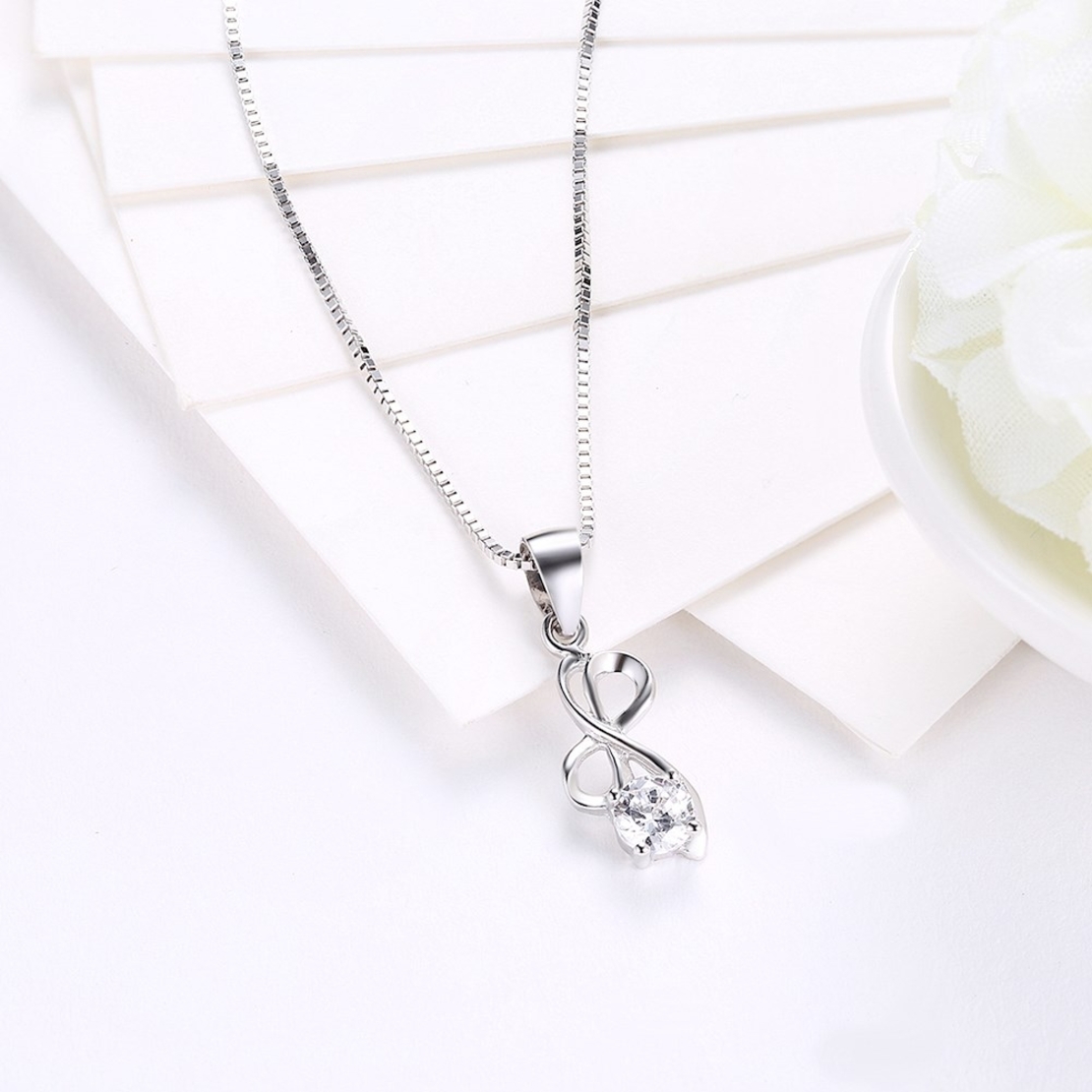 Сребърно колие панделка Swarovski Crystals | колекция Delicate Silver