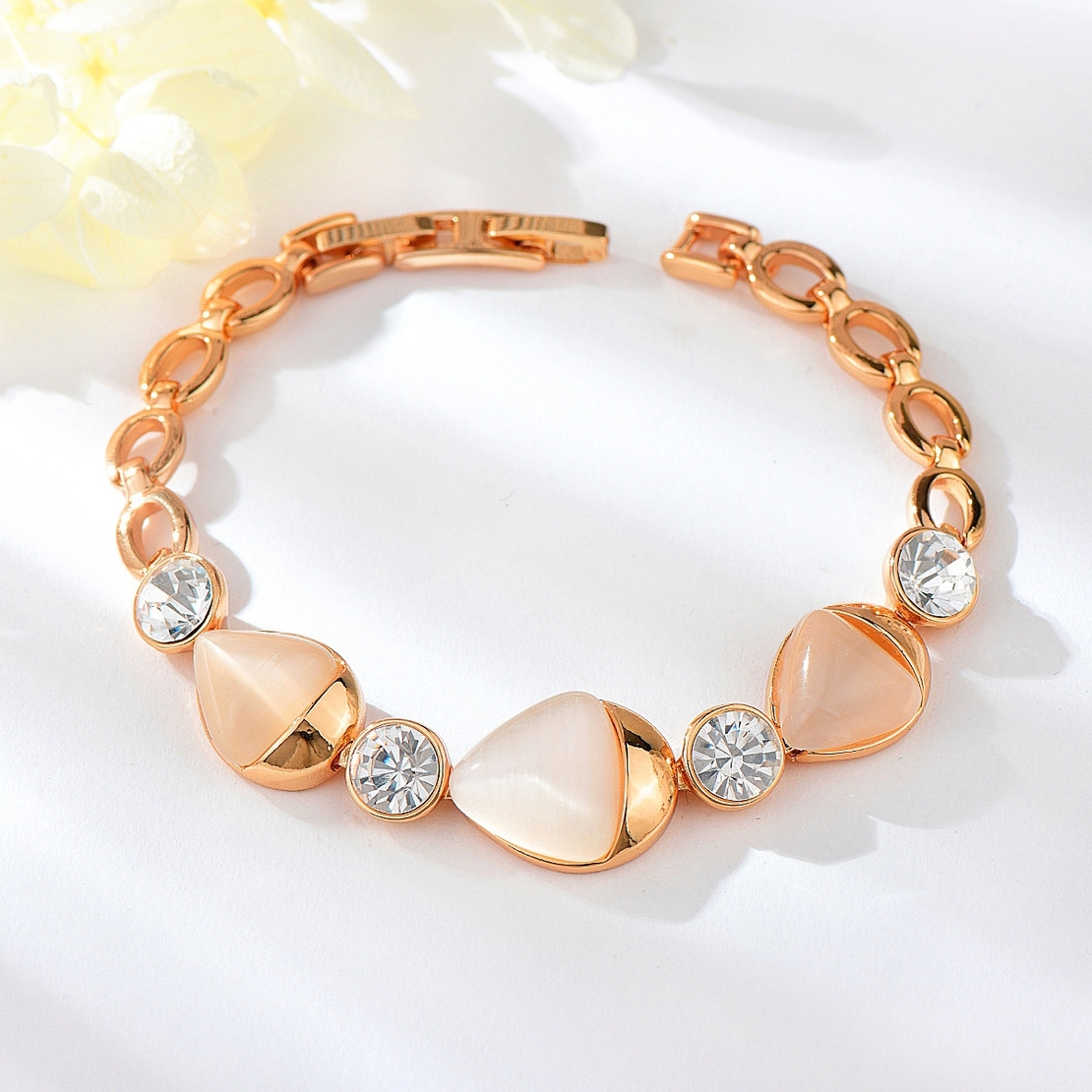Гривна розово позлатяване с котешко око 2200000015051 | Колекция Rose Gold