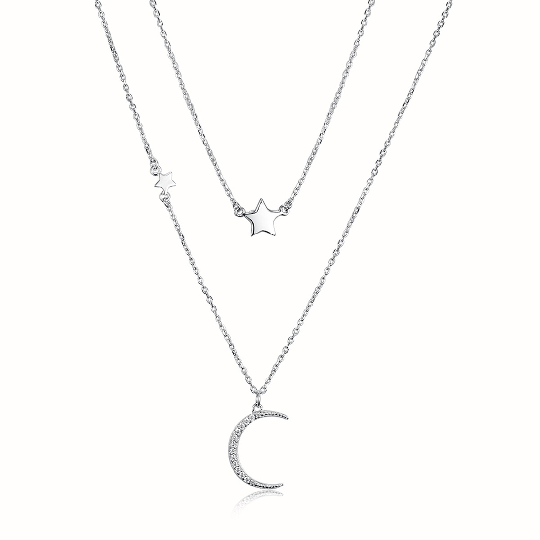 Нежно сребърно колие нощно небе | колекция Delicate Silver