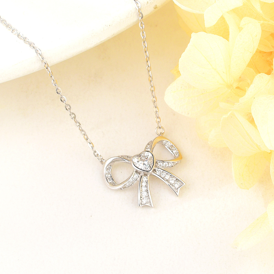 Сребърно колие Панделка 2700000051511 | колекция Delicate Silver