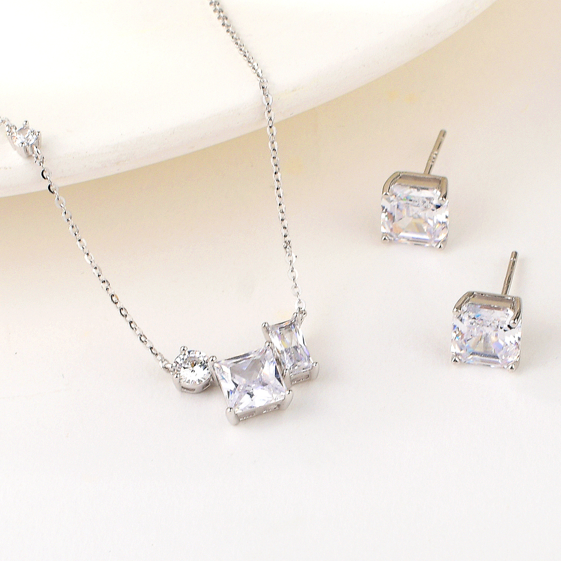 Сребърен комплект с родий 2700000049778 | колекция Delicate Silver