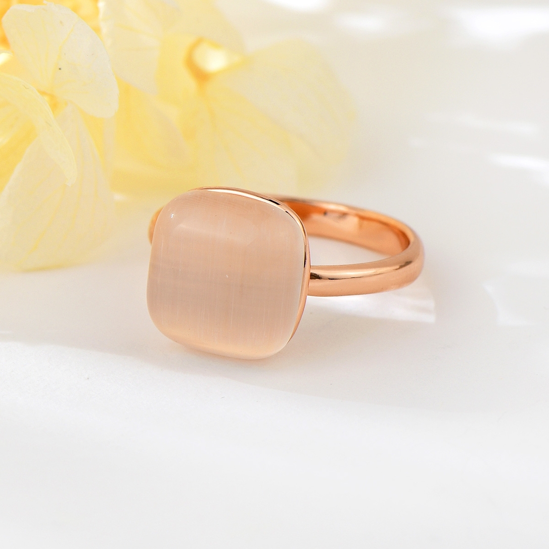 Пръстен розово позлатяване котешко око K300435R | Колекция Rose Gold