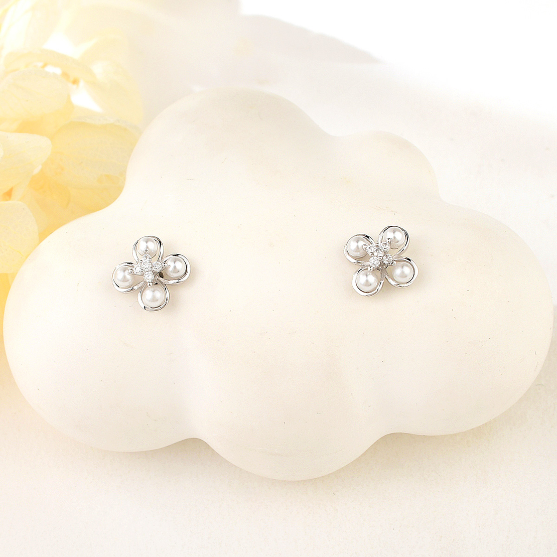 Сребърни обеци с перли 2700000052853 | колекция Delicate Silver