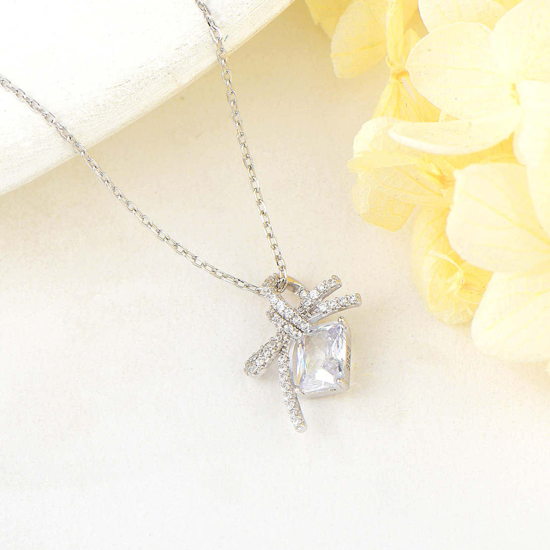 Сребърно колие Панделка 2700000051436 | колекция Delicate Silver