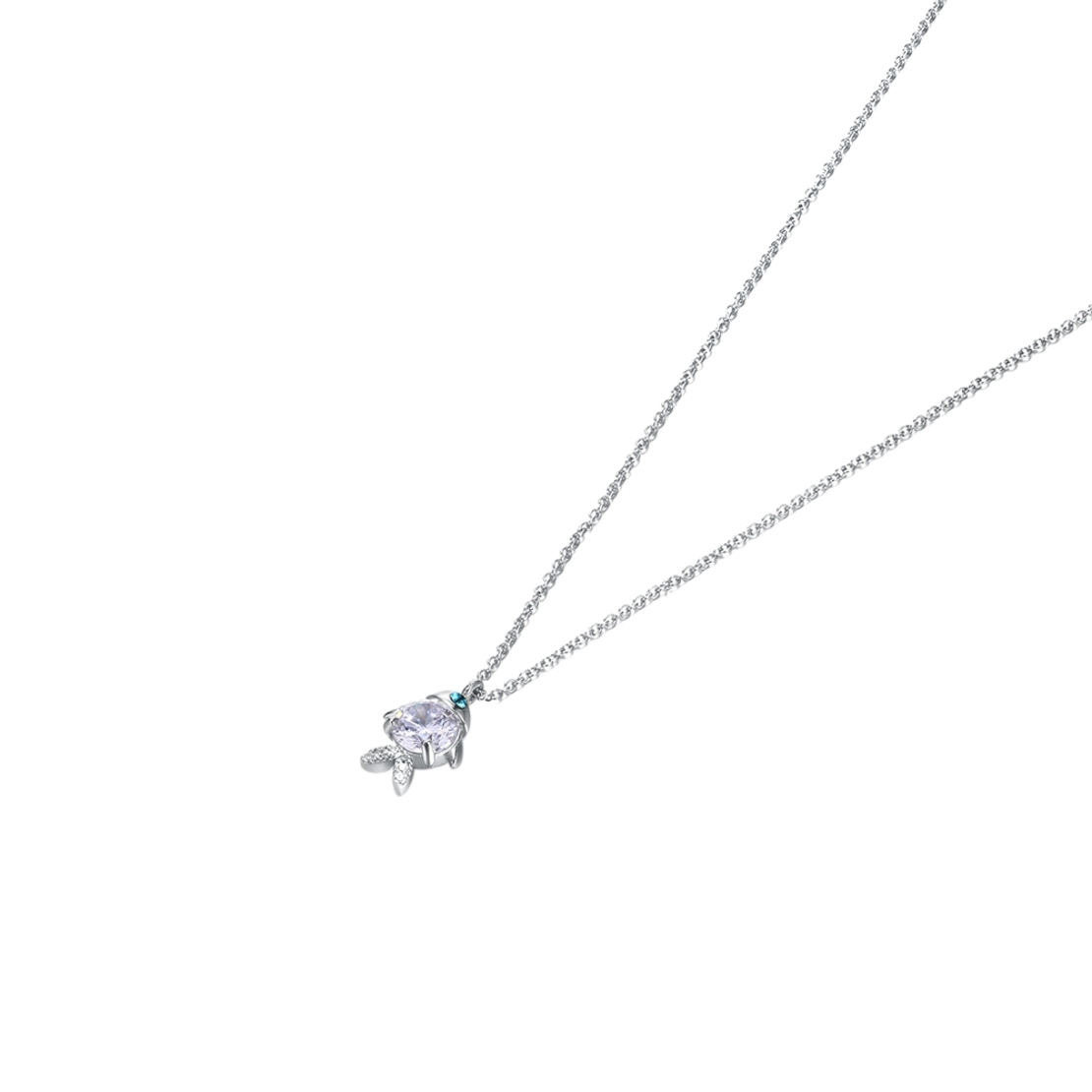 Сребърно колие риба Swarovski Crystals | колекция Delicate Silver