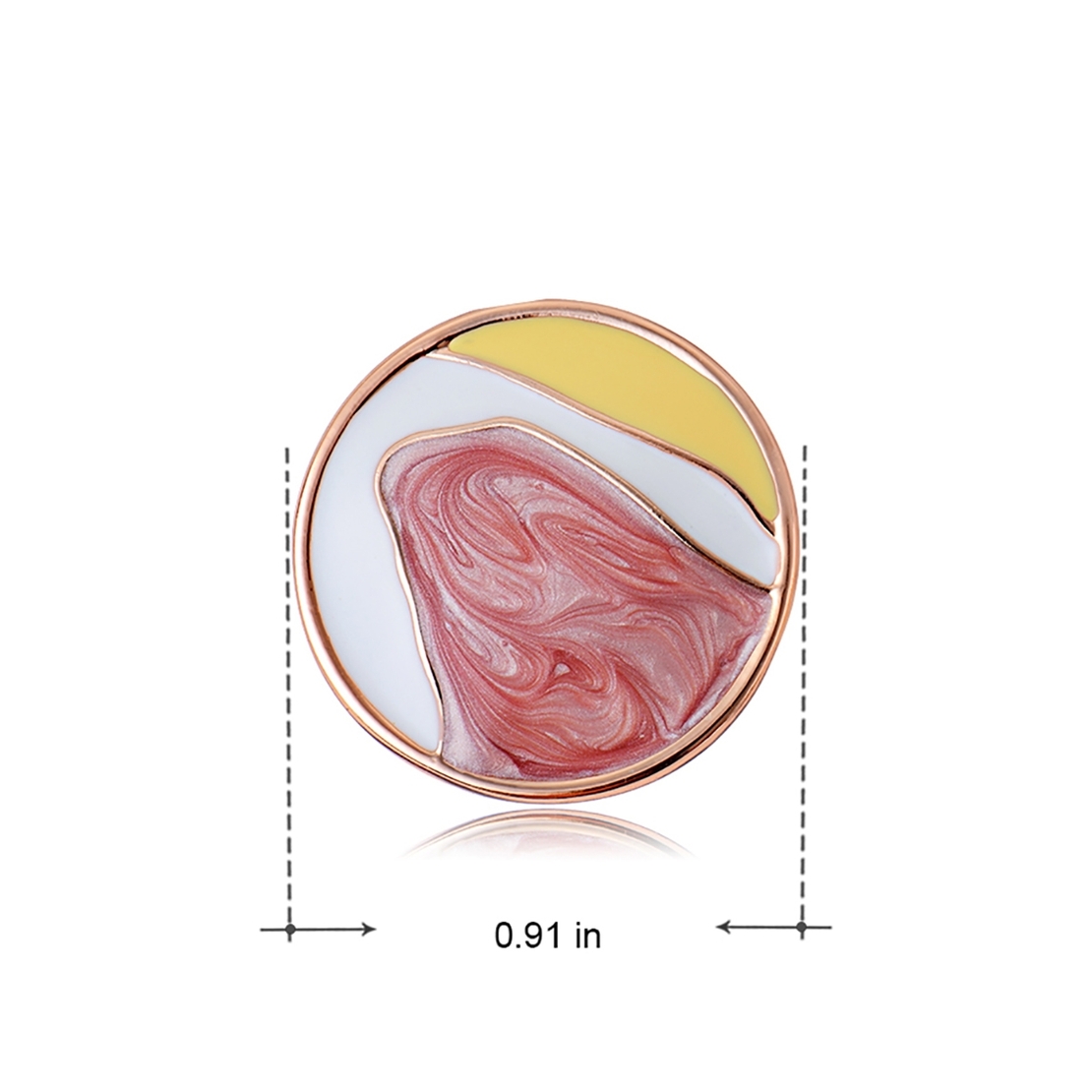 Обеци розово позлатяване с бижутериен лак 2000000079745 | Колекция Rose Gold