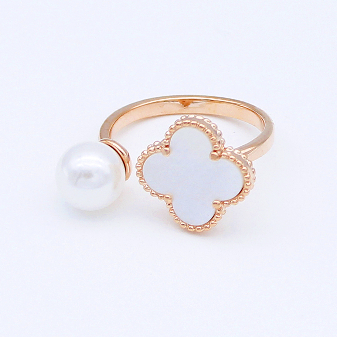 Пръстен розово позлатяване със седеф J1062104 | Колекция Rose Gold