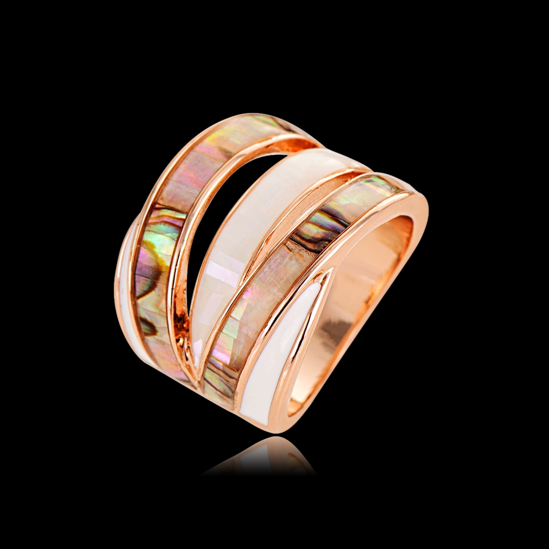 Пръстен розово позлатяване със седеф T106180R | Колекция Rose Gold