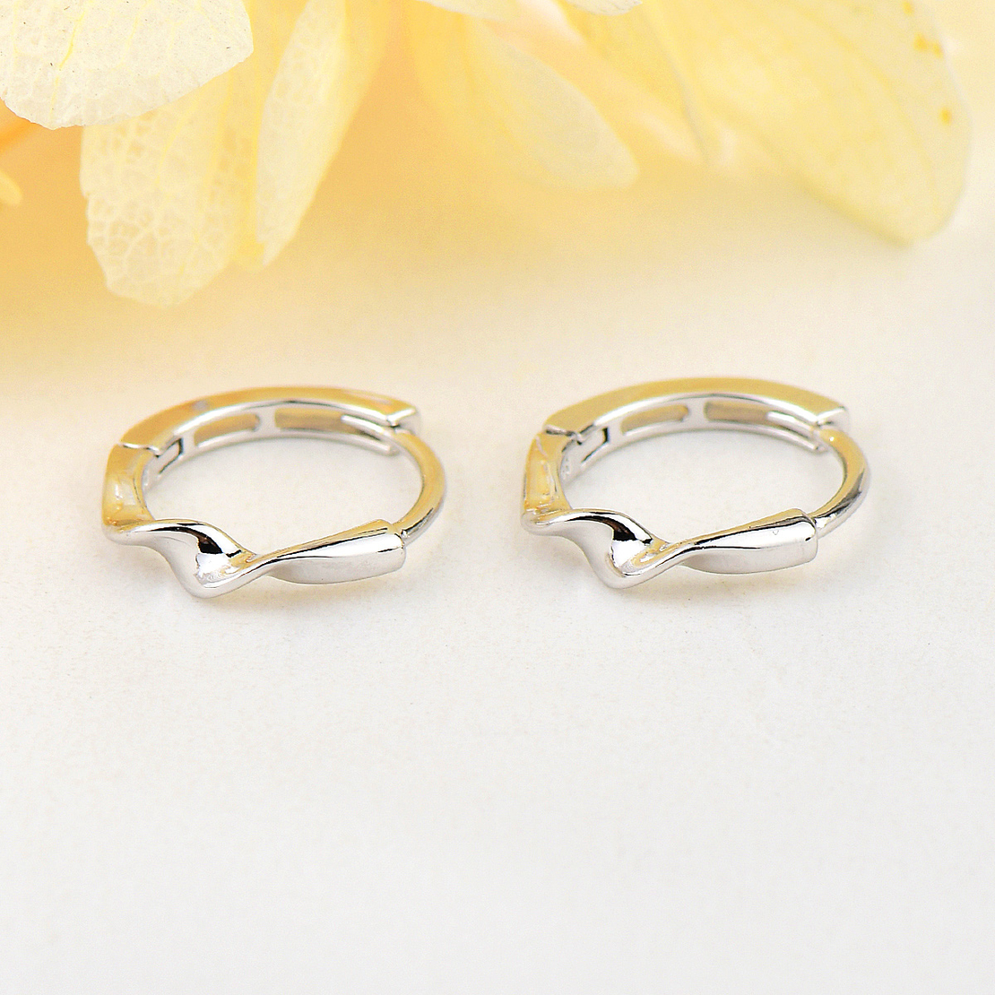 Сребърни обеци Халки с родий 2700000052693 | колекция Delicate Silver