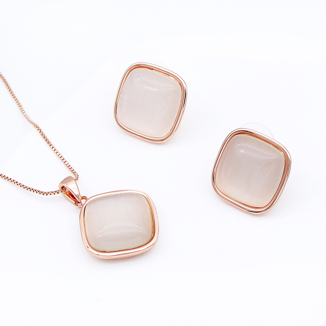 Комплект розово позлатяване котешко око 2610000004663 | Колекция Rose Gold