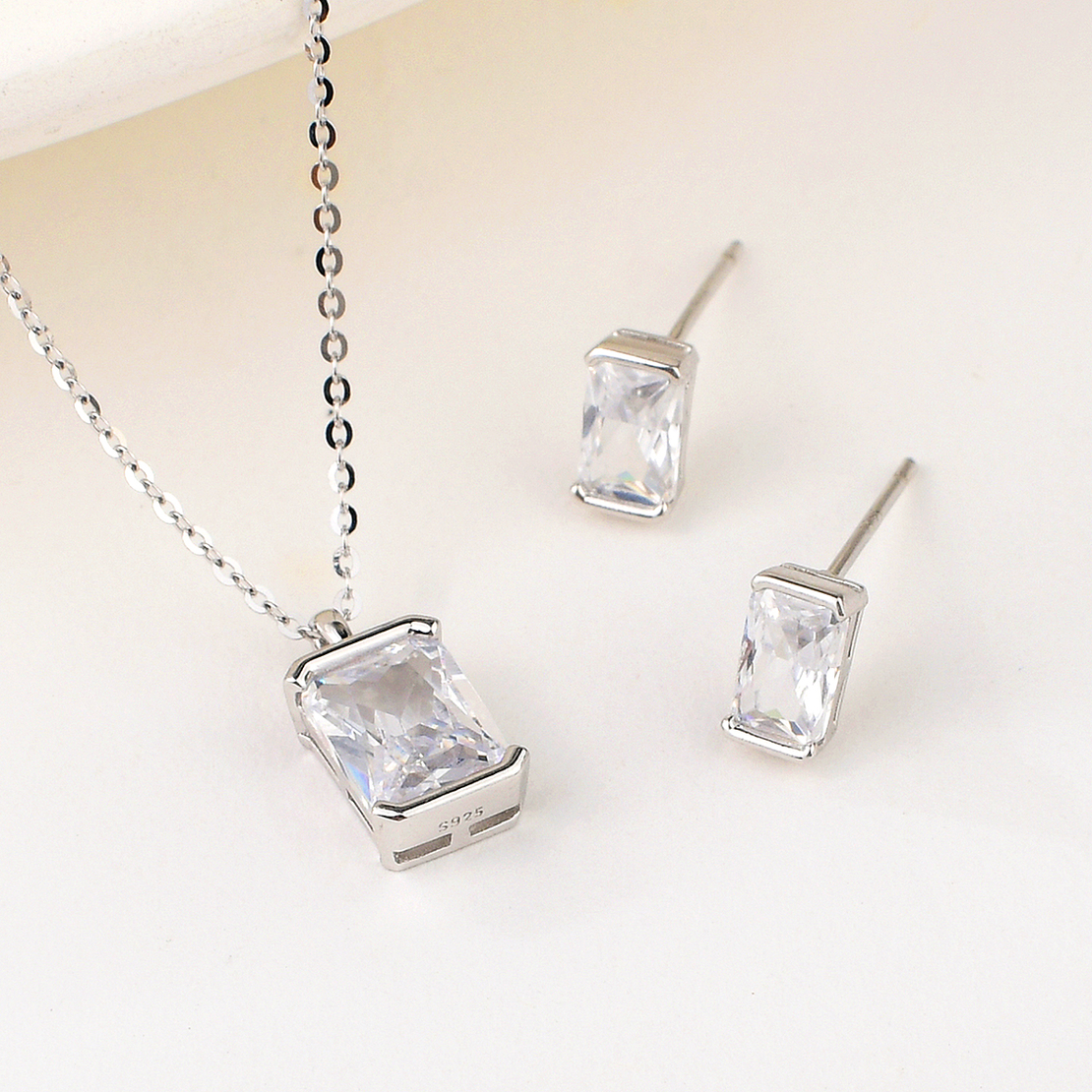 Сребърен комплект с родий 2700000049716 | колекция Delicate Silver