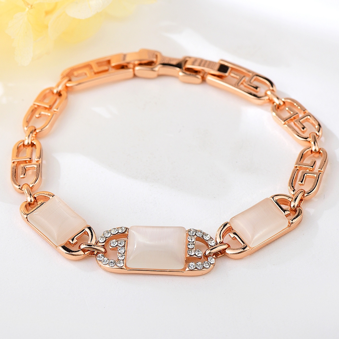 Гривна розово позлатяване котешко око 2200000015969 | Колекция Rose Gold