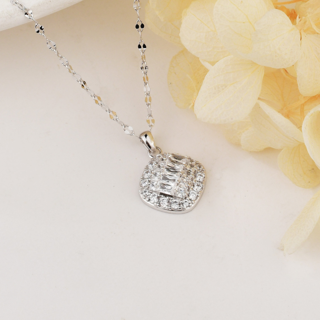 Нежно сребърно колие квадрат 2700000059418 | колекция Delicate Silver