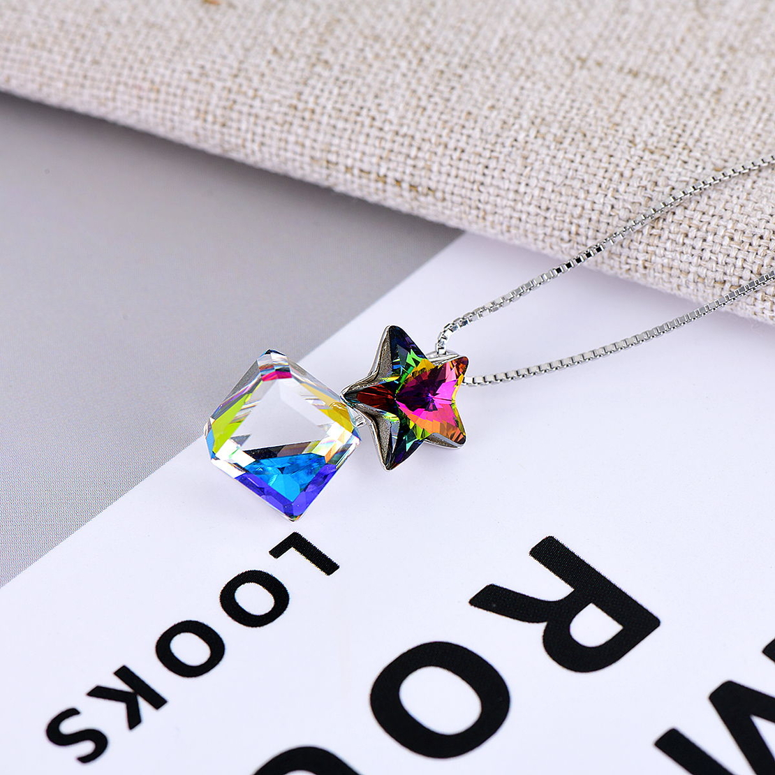 Сребърно колие Звезда с кристал Swarovski Paradise Shine | колекция Delicate Silver