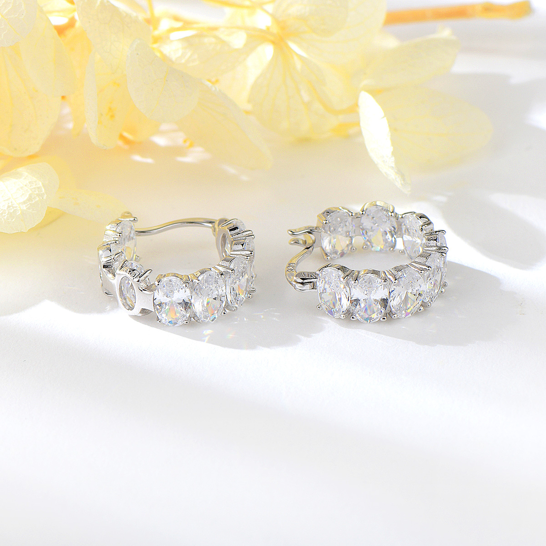 Сребърни обеци Мини халки с родий  2700000045220 | колекция Delicate Silver
