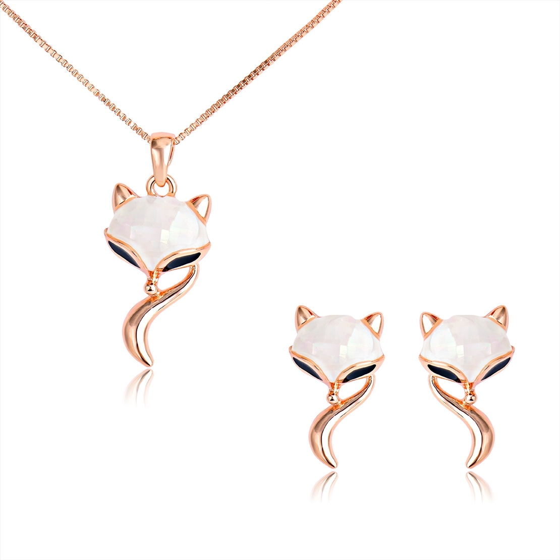 Комплект розово позлатяване лисички | Колекция Rose Gold
