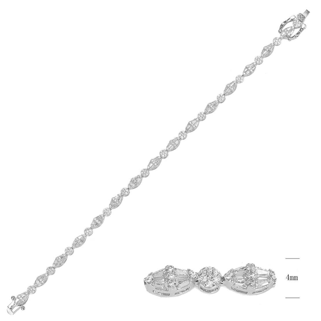 Сребърна гривна с платинирано сребро 2700000040560 | Колекция Silver Premium