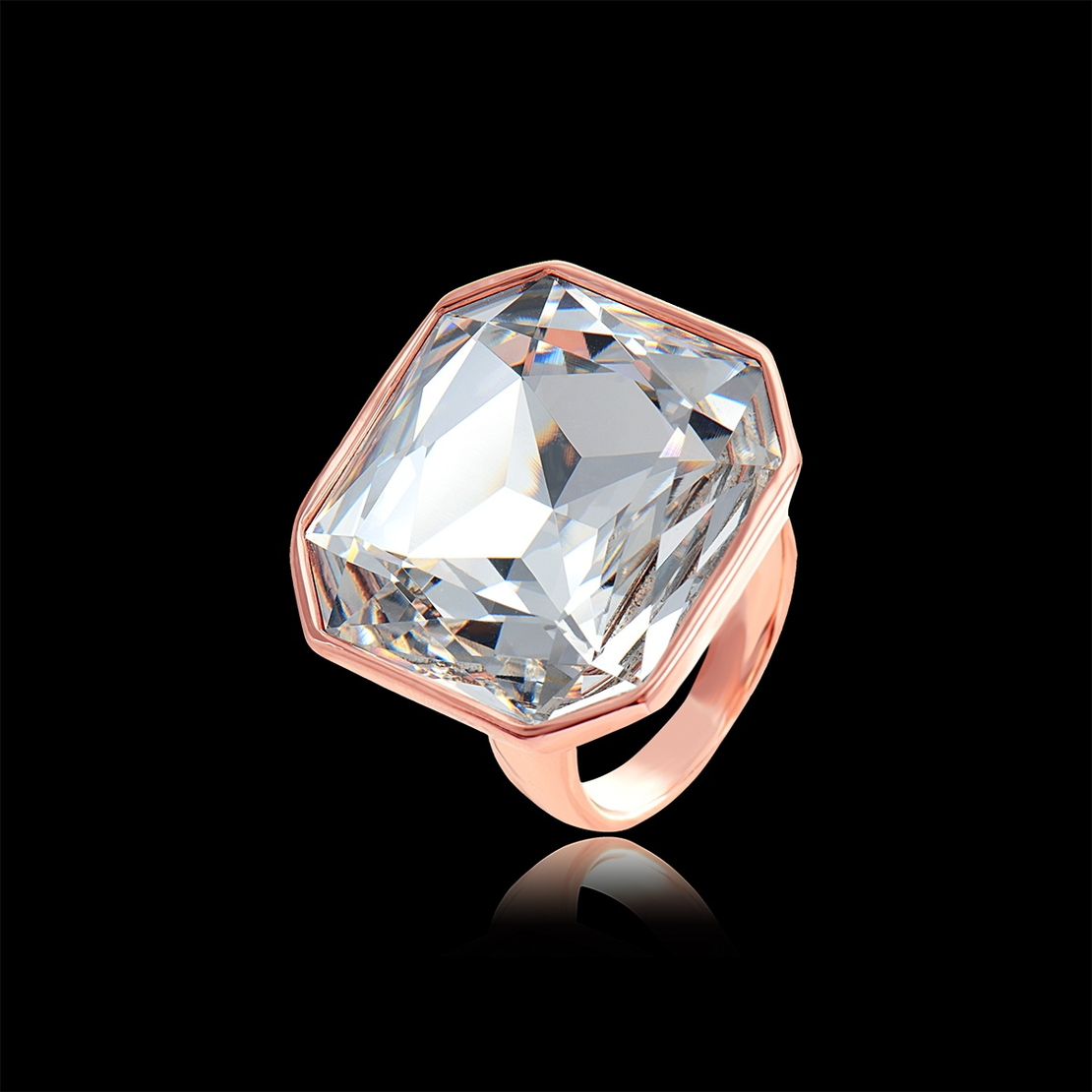 Пръстен розово позлатяване с кристали Swarovski 1DL083660R-3300 | Колекция Rose Gold