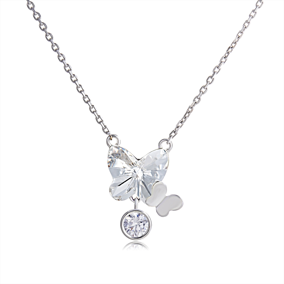 Сребърно колие Пеперуда Swarovski Crystals | колекция Delicate Silver
